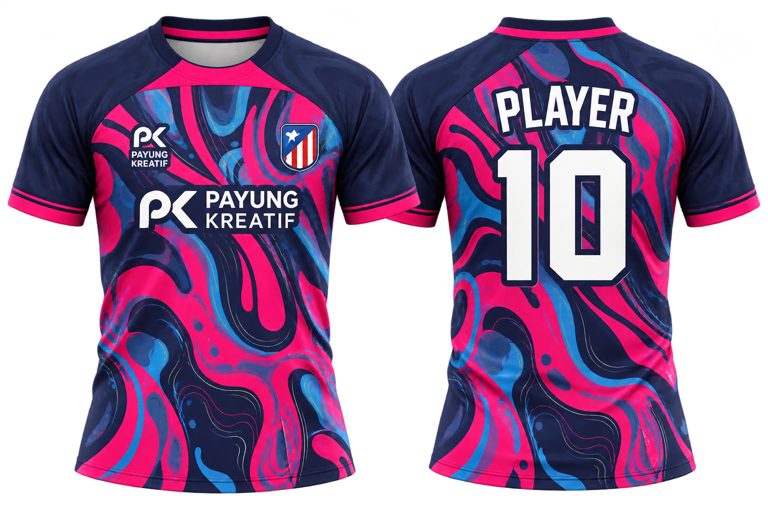 Design 23 — pink / navy